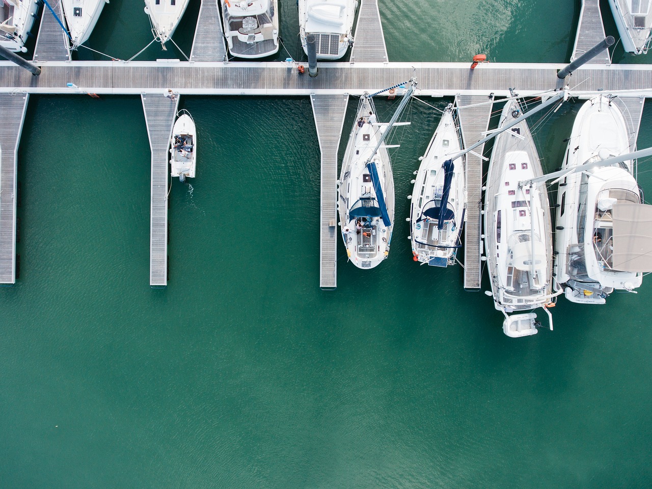 Yachts vus d'en haut